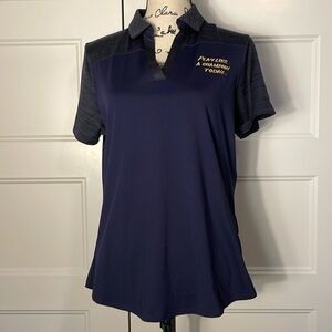 NWT Under Armour Notre Dame PLACT navy polo size medium
